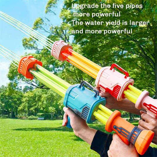 Mega Blast 5-Barrel Water Blaster | Manual Pull-Out Summer Pool Toy